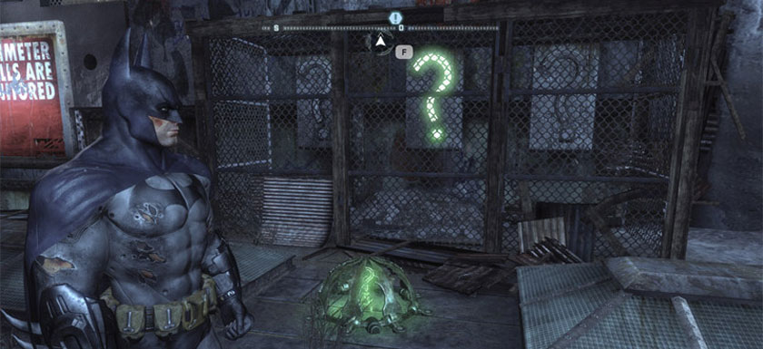 A Riddler Challenge in Batman: Arkham City