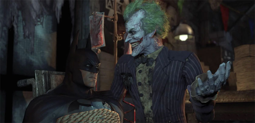 Batman trapped by the Joker