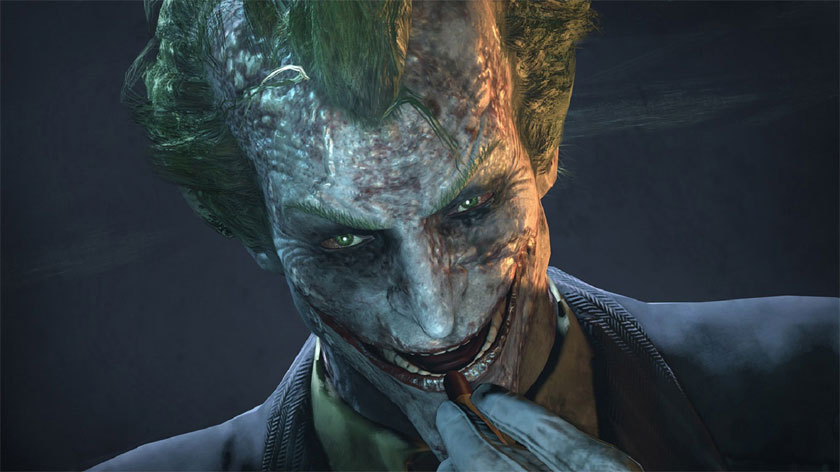 A close-up of the dying Joker