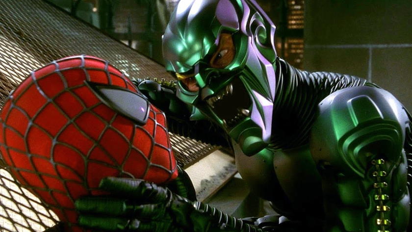 Green Goblin threatening Spider-Man